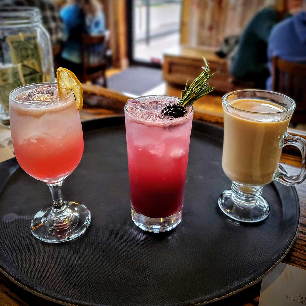 Delicious drinks on a tray